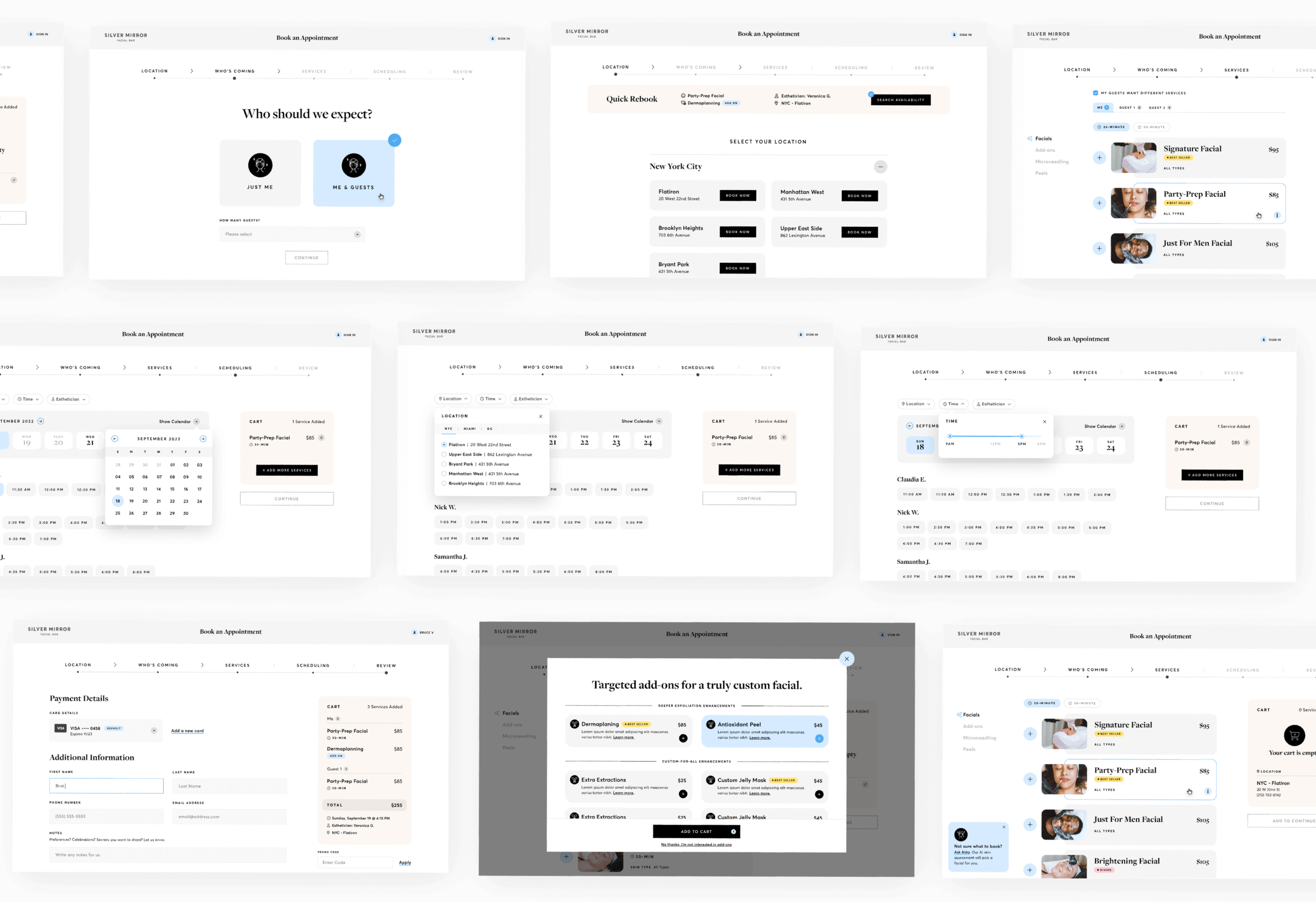 Silver-Mirror-Booking-Flow-Screen